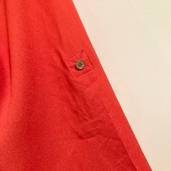 Calvin Klein Size L Coral Roll Tab Blouse - Picture 6 of 10